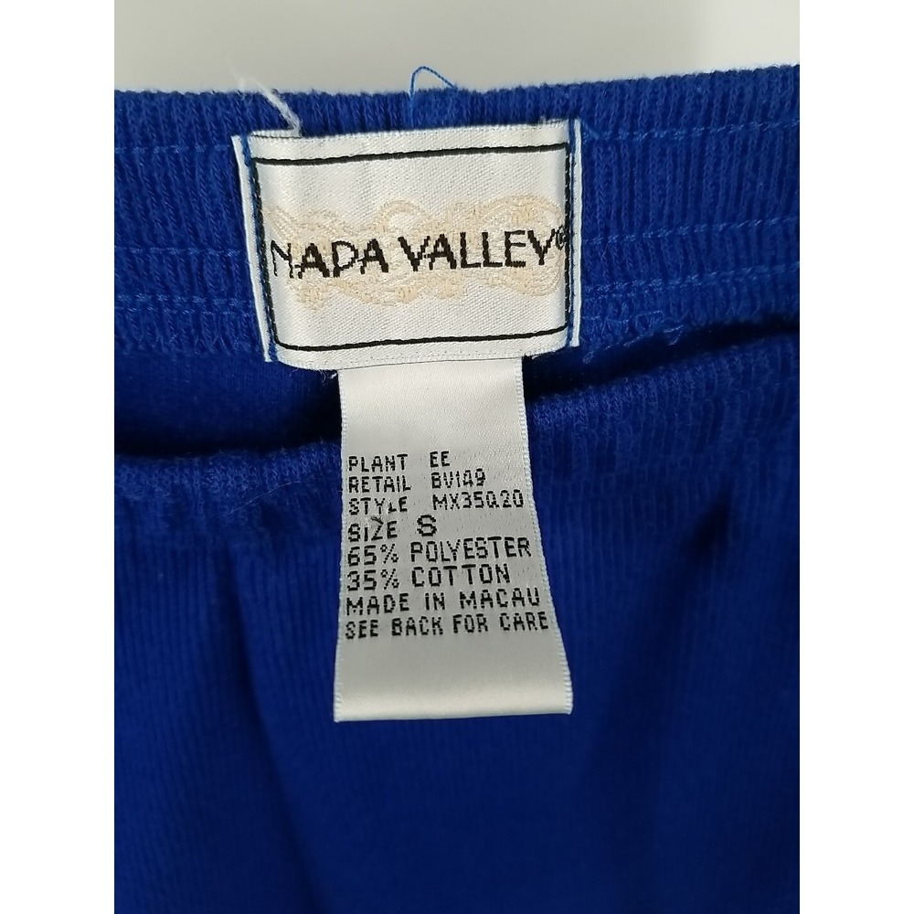 2 PC Napa Valley Jacket Medium & Pants Small Set Embroidered Zipper Front Blue - Picture 8 of 9
